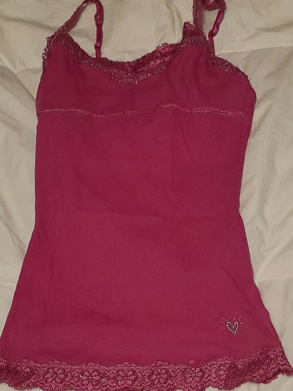 Justice Pink Lace-Trim Camisole
